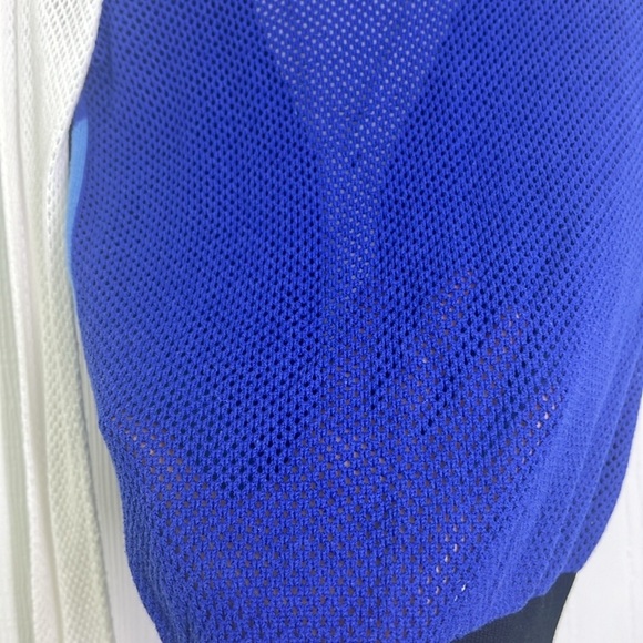 Peter Pilotto - Target Blue Colorblock Long Sleeve Net Cardigan Sweater Small - Picture 14 of 14